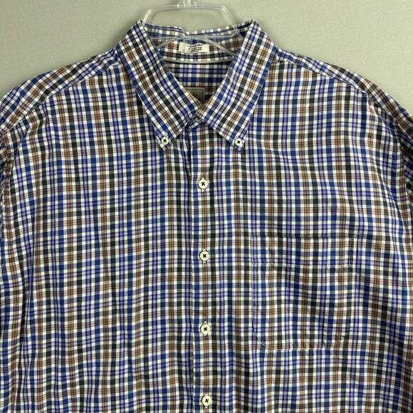 Peter Millar Button Down Shirt Long Sleeve XL Multicolor Plaid Pocket - Picture 2 of 8